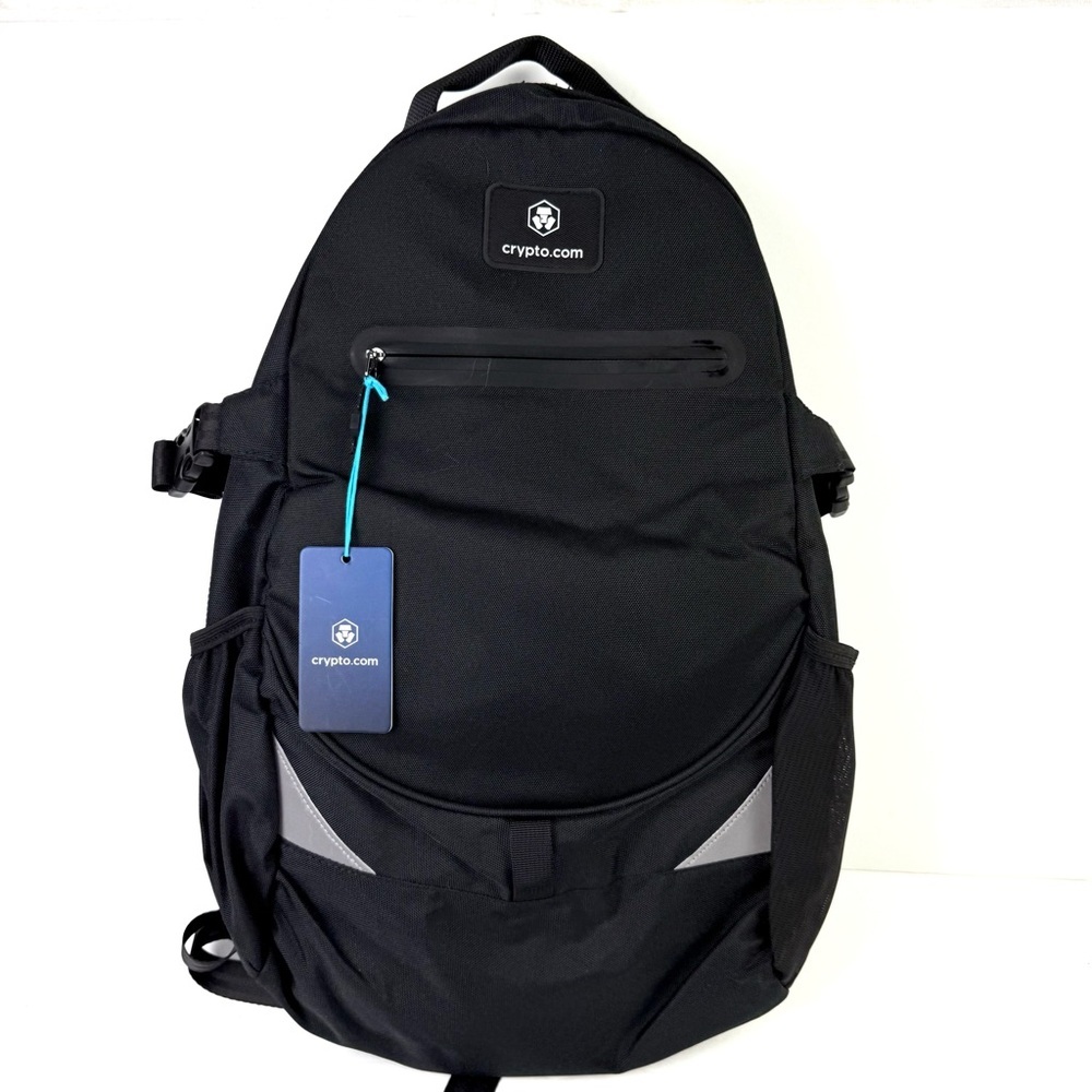 Crypto Rucksack Backpack Black Canvas Travel‎ Water Bottle Holder Brand New